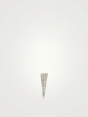 14K White Gold Spike Earring With Diamonds
