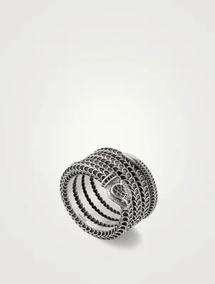 Gucci Garden Sterling Silver Snake Wrap Ring