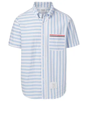 Seersucker Short-Sleeve Shirt Striped Print