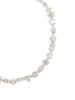 14K White Gold Charm Necklace With Diamonds
