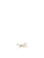 14K White Gold Love Earring With Diamonds