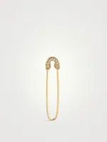 14K Gold Safety Pin Right Stud Earring