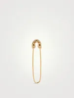 14K Gold Safety Pin Right Stud Earring