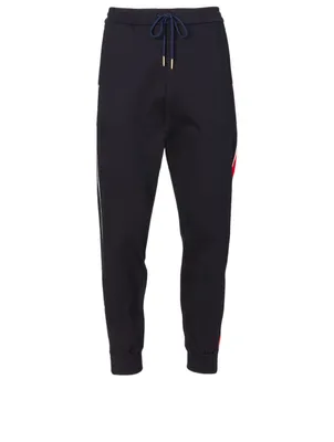 Cotton Track Pants With Side Stripe