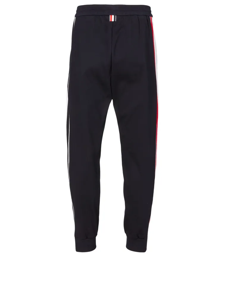 Cotton Track Pants With Side Stripe