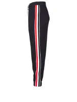 Cotton Track Pants With Side Stripe