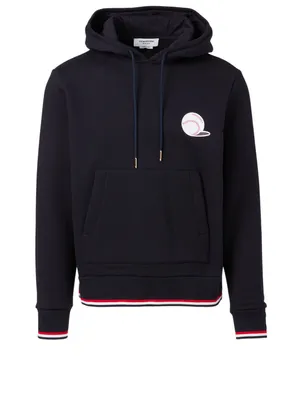 Cotton Hoodie With Baseball Patch