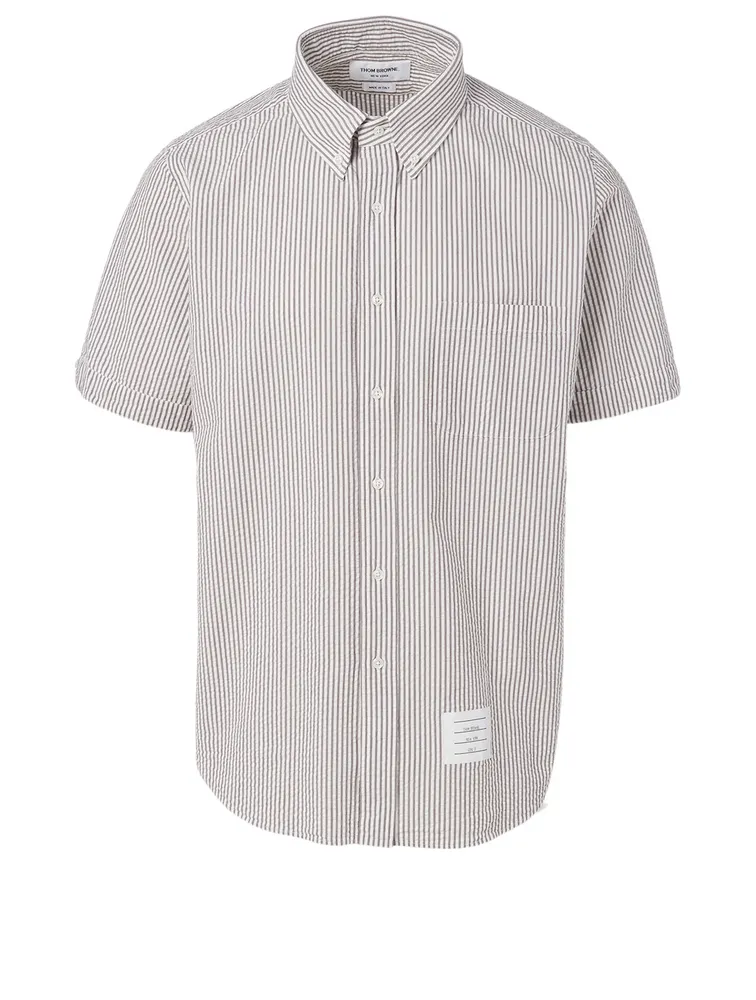 Cotton Seersucker Short-Sleeve Shirt