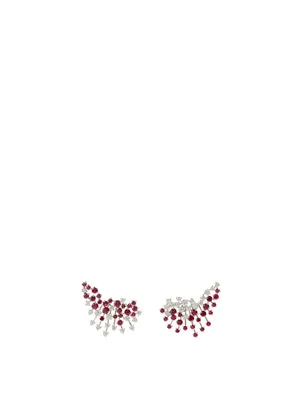 Luminus 18K White Gold Earrings With Diamonds And Rubies