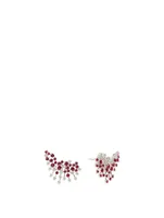 Luminus 18K White Gold Earrings With Diamonds And Rubies