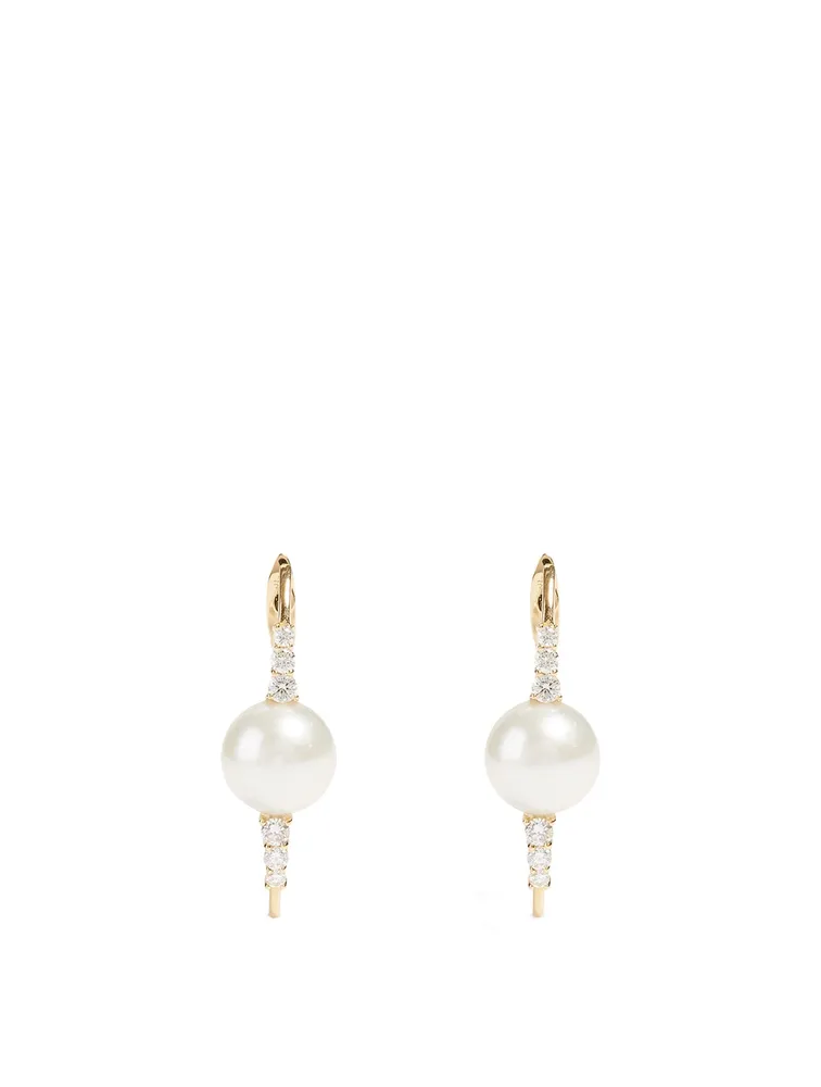 Spectrum 18K Gold Earrings With Diamonds And Pearls