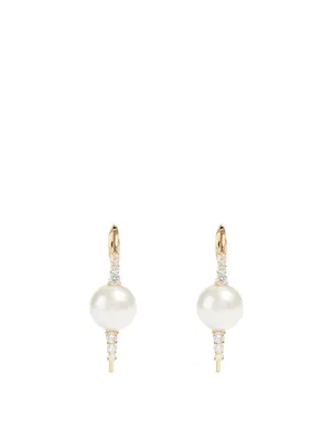 Spectrum 18K Gold Earrings With Diamonds And Pearls