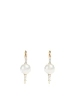 Spectrum 18K Gold Earrings With Diamonds And Pearls