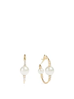 Spectrum 18K Gold Earrings With Diamonds And Pearls