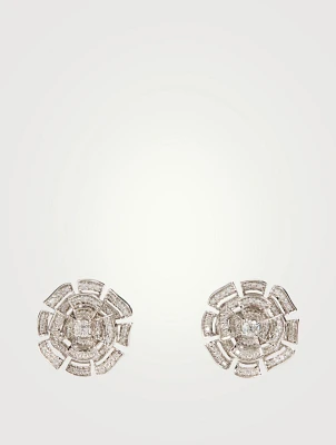 Labyrinth 18K White Gold Earrings With Diamonds