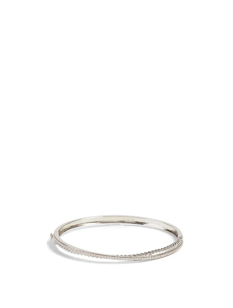 Bubbles 18K White Gold Bangle With Diamonds