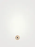 14K Gold Disc Stud Earring With Diamonds