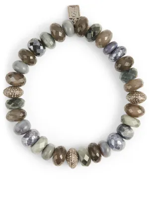 Mixed Bead Bracelet With Diamond Beads