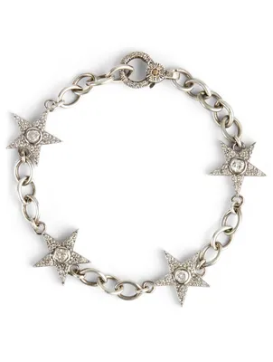 Silver Chain Bracelet With Diamonds