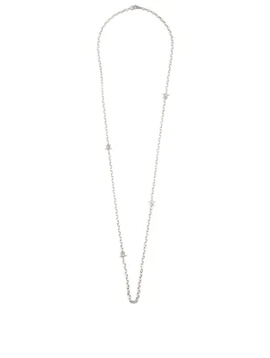 Silver Chain Star Necklace With Diamonds