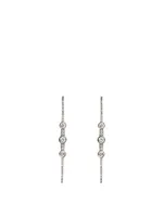 Silver Stick Earrings With Diamonds