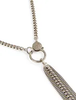 Silver Curb Chain Necklace With Diamonds