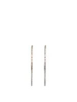 Silver Inside Out Hoop Earrings With Diamonds