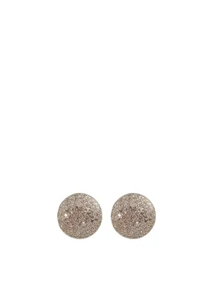 Silver Dome Earrings With Diamonds