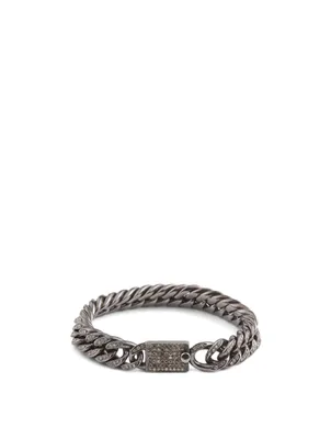 Silver Chain Bracelet With Diamonds