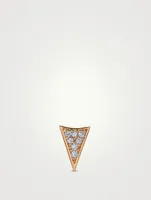 14K Rose Gold Triangle Stud Earring With Diamonds