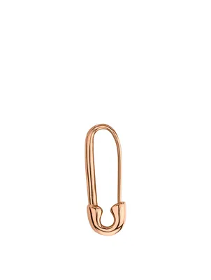 18K Rose Gold Safety Pin Earring