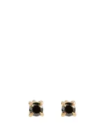 18K Gold Black Diamond Stud Earrings