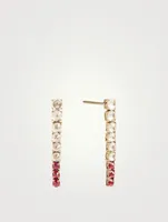 18K Gold Dream Links Earrings With White Sapphire And Ruby