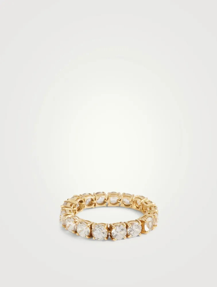 18K Gold Flexi Infinite Ring With White Sapphire