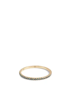 18K Gold Infinite Ring With Blue Diamonds
