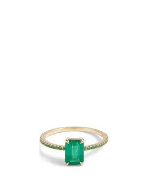 18K Gold Ring With Emerald