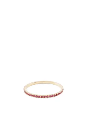 18K Gold Infinite Ring With Rubies