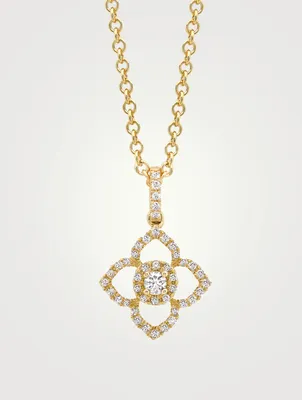 Small Aurora 18K Gold Pendant Necklace With Diamonds