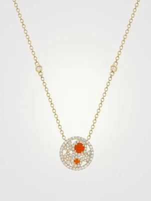 Bubbles 18K Gold Necklace With Fire Opal And Diamonds