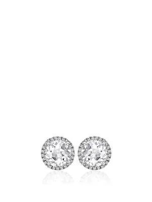 Grace 18K White Gold White Topaz Earrings With Diamonds
