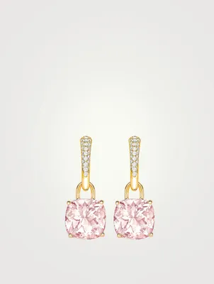 Kiki Classics 18K Gold Earrings With Morganite And Diamonds