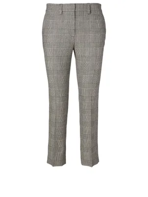 Perfect Wool-Blend Pants Plaid Print