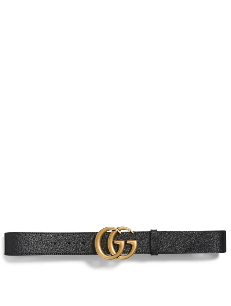 Leather Belt With Double G Buckle