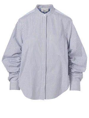 Cotton-Blend Shirt Striped Print