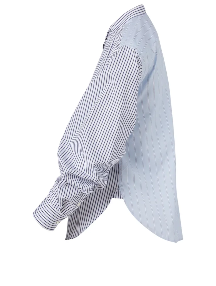 Cotton-Blend Shirt Striped Print