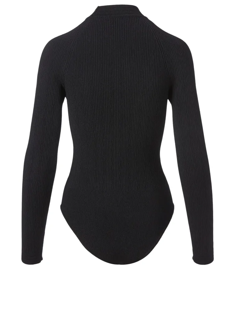 Long-Sleeve Bodysuit With Buttons
