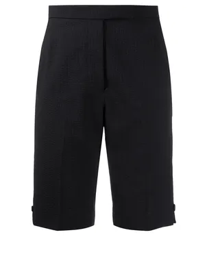 Wool Seersucker Bermuda Shorts