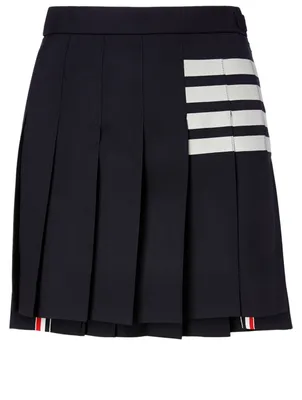Wool Four-Bar Mini Skirt
