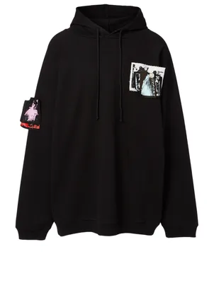 Cotton Oversized Hoodie With Patches