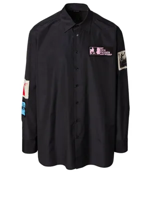Cotton-Blend Shirt With Patches